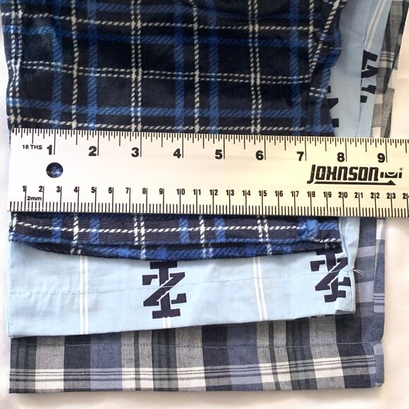 Bundle of 3 - Izod Mens Pajama Pants NWT Sz. Small Blue Plaid & Stripes Pockets - Picture 9 of 16